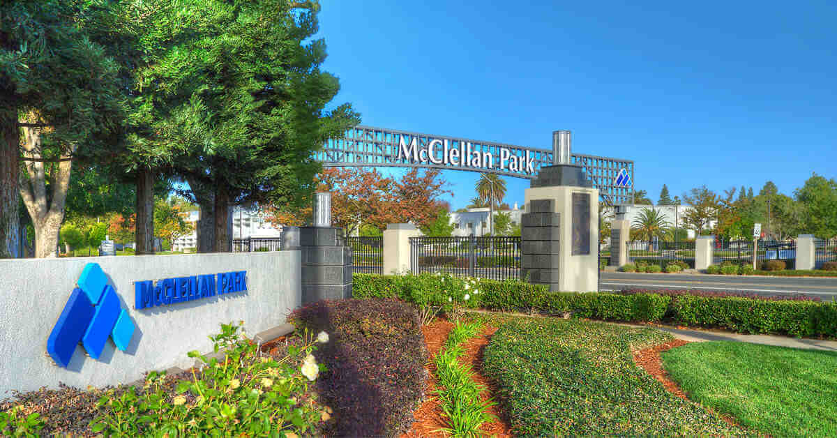 The entrance to McClellan Park