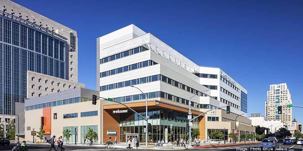 Rendering of Kaiser Permanente's planned medical center at the Sacramento Railyards.