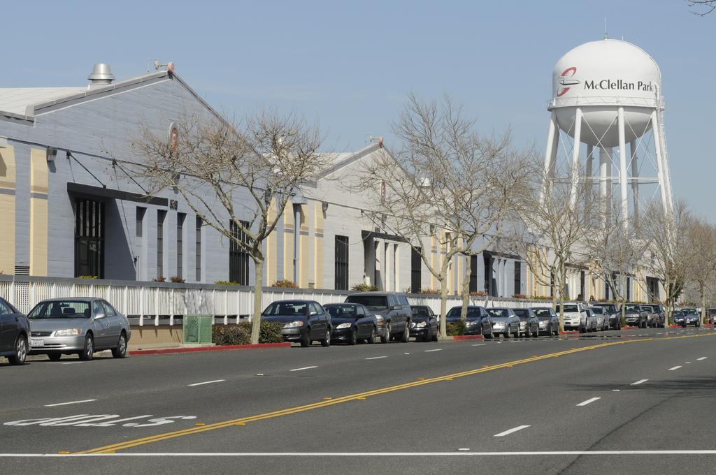 Former air base buildings now converted to a business park at McClellan Park